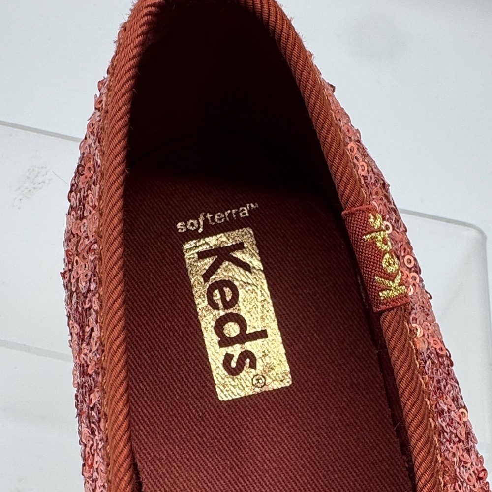 Keds Celebration Glitter Sneakers - Burnt Sienna, size 7 - Picture 2 of 6